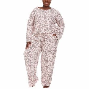 Flora Nikrooz Pajama Set Pink Leopard Pocket PJ